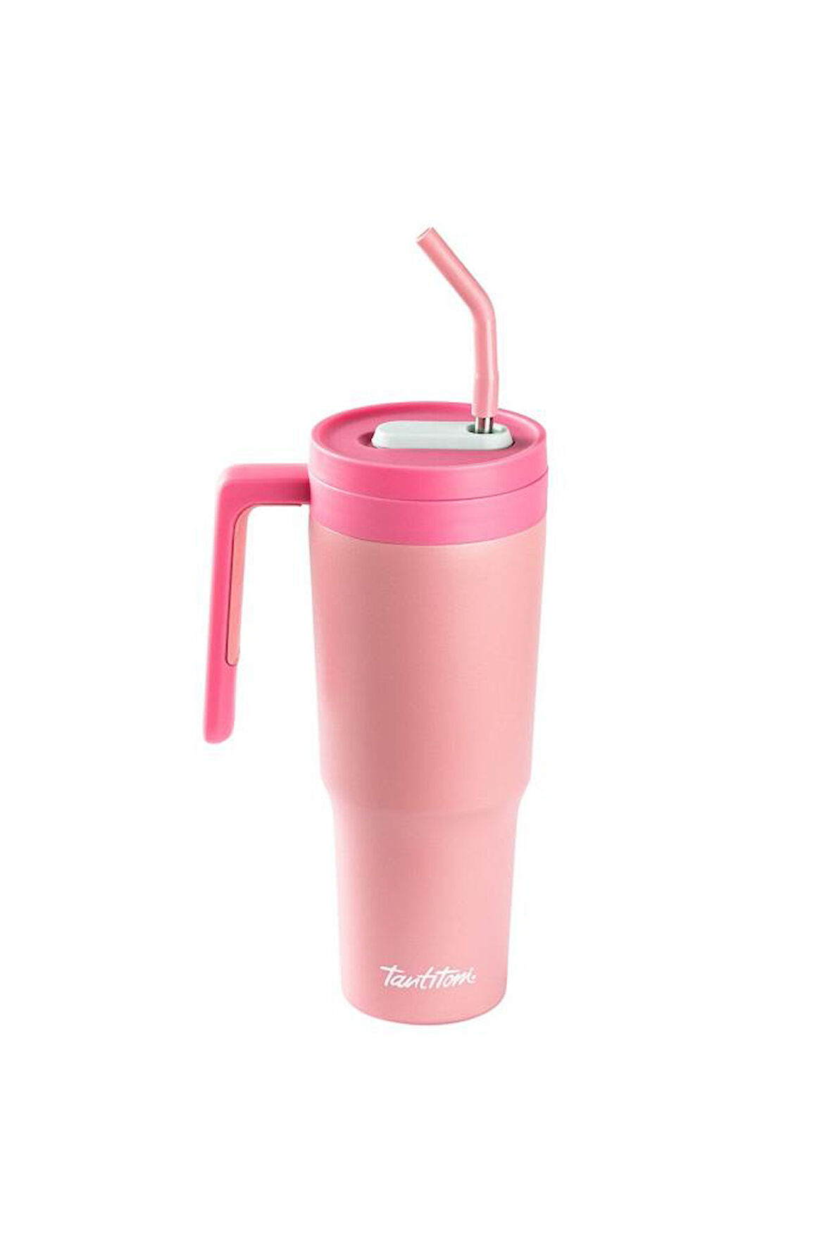 Tantitoni PEMBE PİPETLİ PASLANMAZ ÇELİK TERMOS BARDAK 1.2L