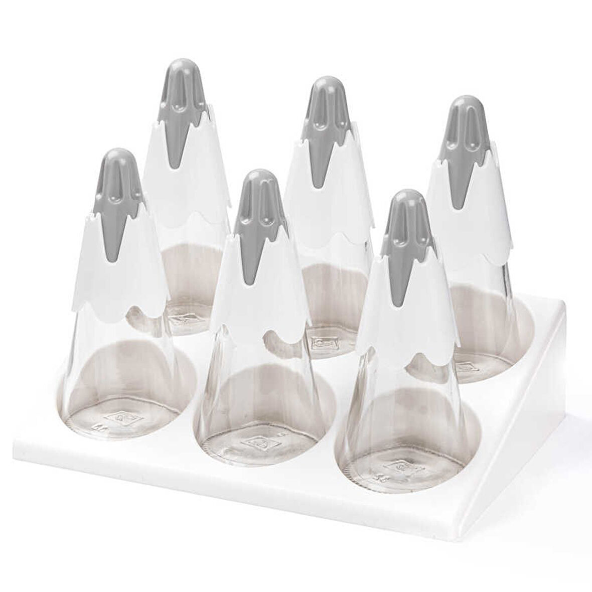 Tantitoni Standlı 6lı Kule Cam Baharatlık Seti 90ml 