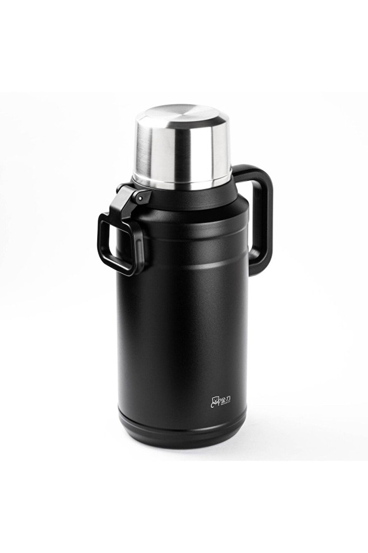 OKADI BARDAK KAPAKLI SİYAH PASLANMAZ ÇELİK TERMOS 3.5L