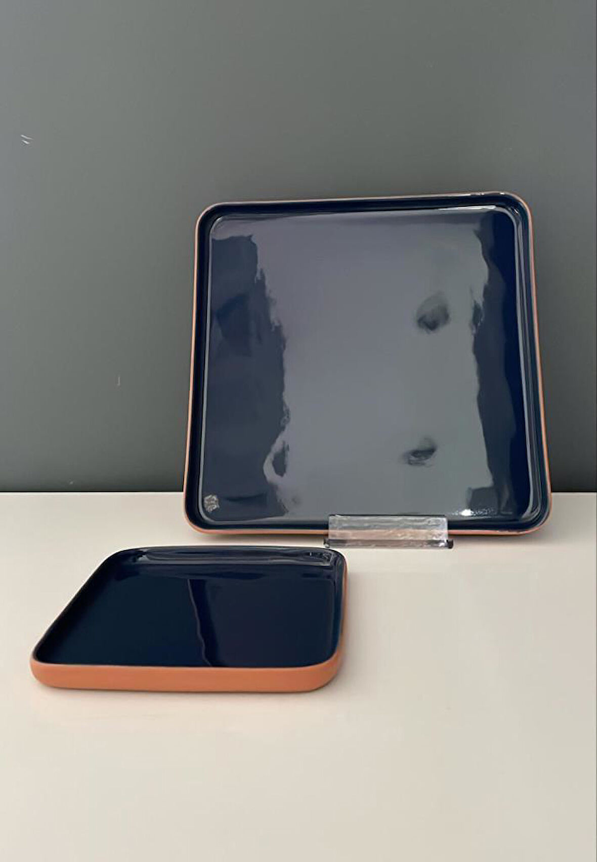 TANTİTONİ SQUARE TERRA MAVİ PORSELEN 2 Lİ TABAK SETİ 12,2CM-20,2 CM