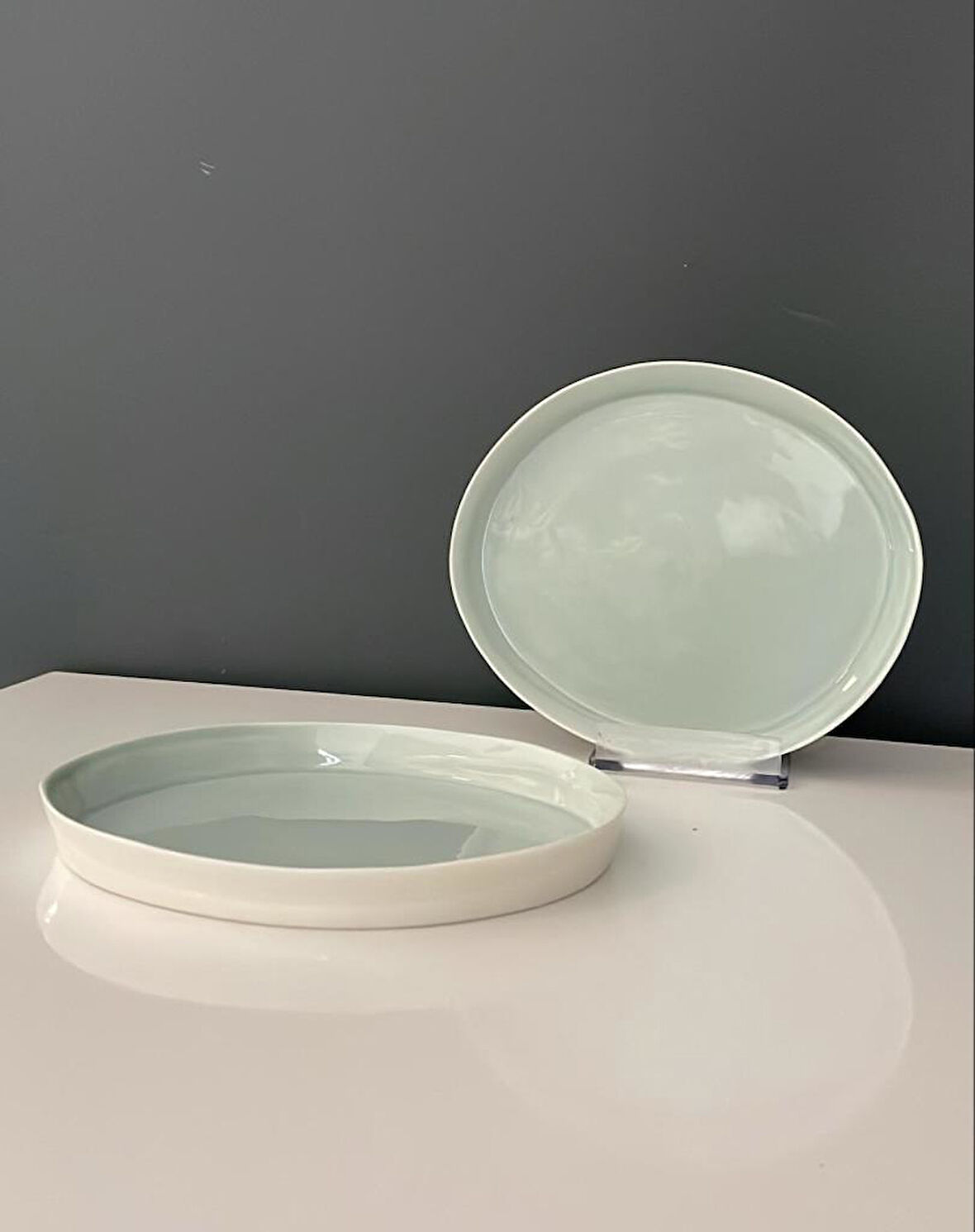 TANTİTONİ SPACE MAVİ PORSELEN 2 Lİ PASTA TABAĞI SETİ 16,8 CM