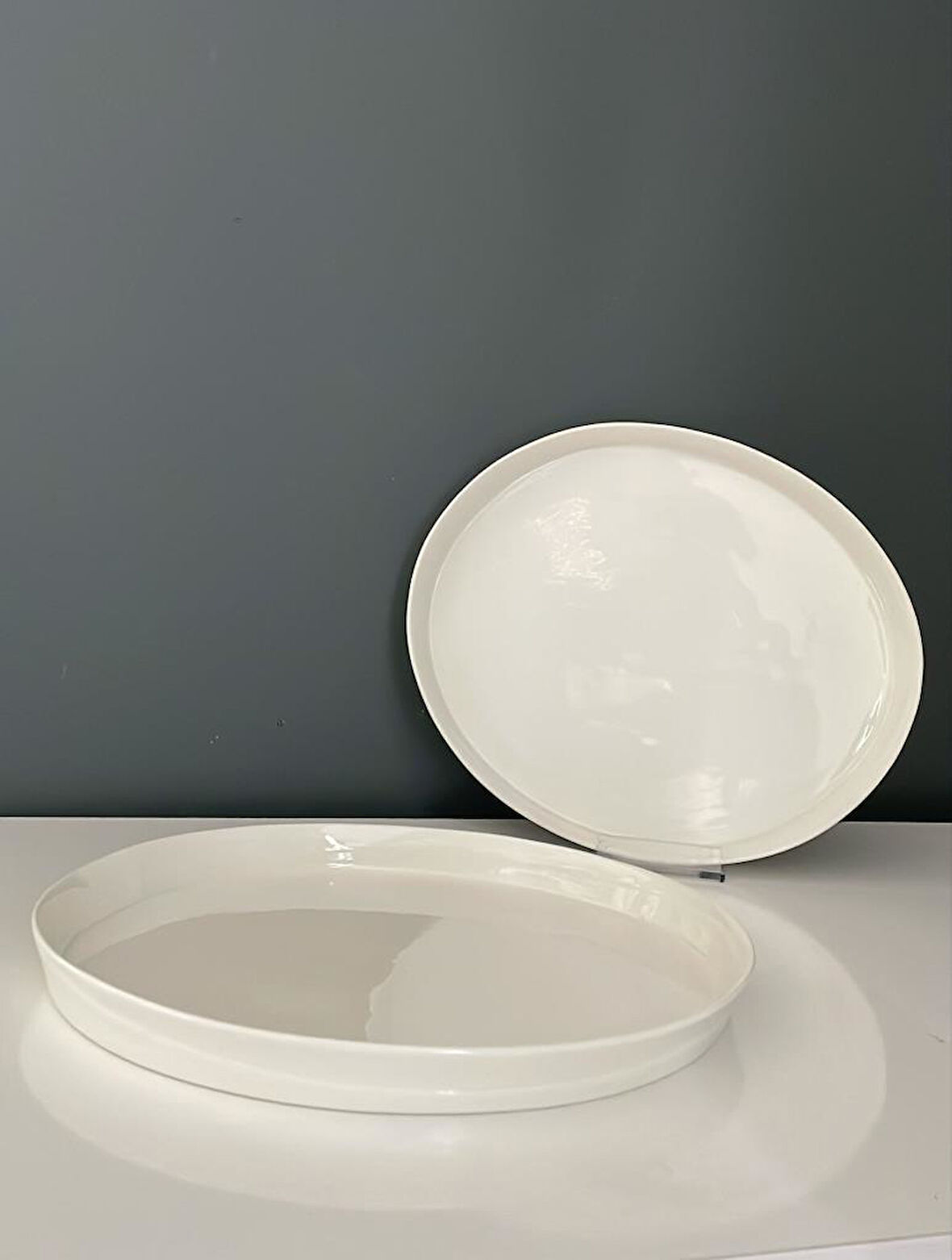 TANTİTONİ SPACE BEYAZ PORSELEN 2 Lİ SERVİS TABAĞI SETİ 28 CM