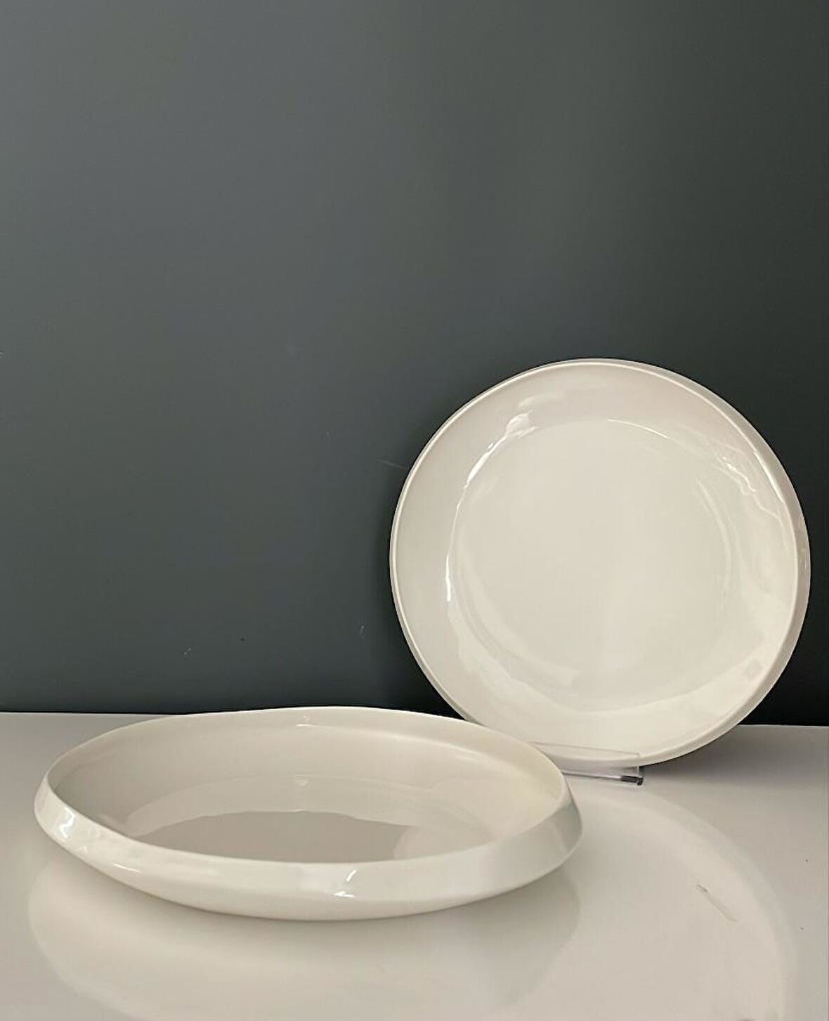 TANTİTONİ SKY BEYAZ PORSELEN 2Lİ YEMEK TABAĞI SETİ 24,6 CM 