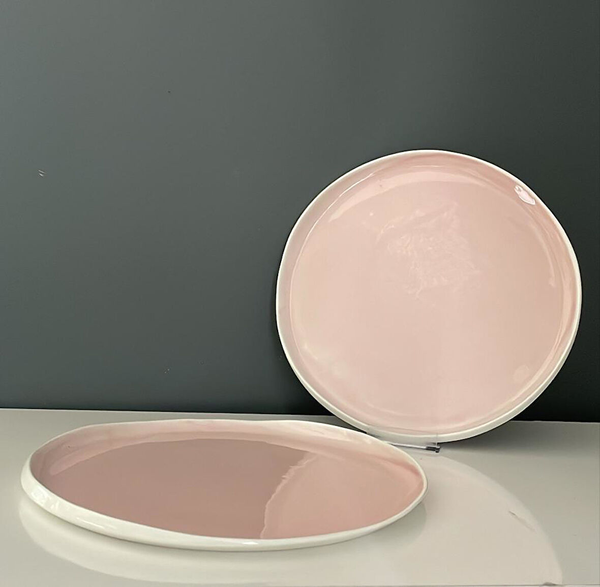 TANTİTONİ SKY PEMBE PORSELEN 2 Lİ SERVİS TABAĞI SETİ 28,7 CM