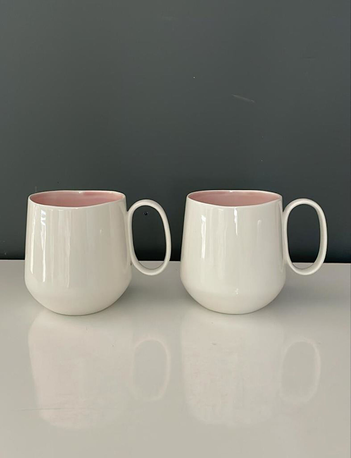 TANTİTONİ CLASSY PEMBE PORSELEN 2 Lİ KUPA SETİ 360 ML