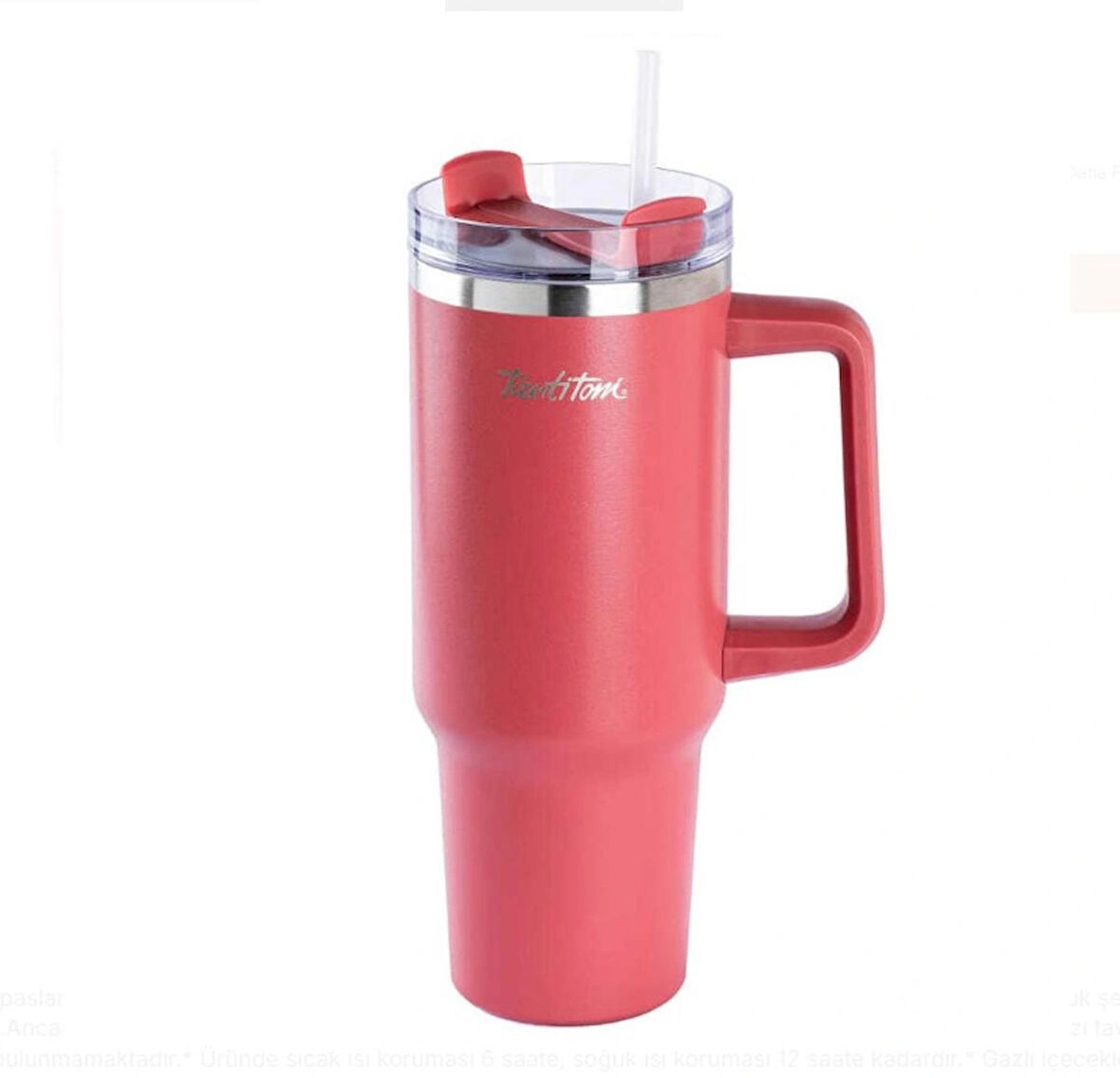 TANTİTONİ MOVE KIRMIZI PASLANMAZ ÇELİK PİPETLİ TERMOS BARDAK 1.2L