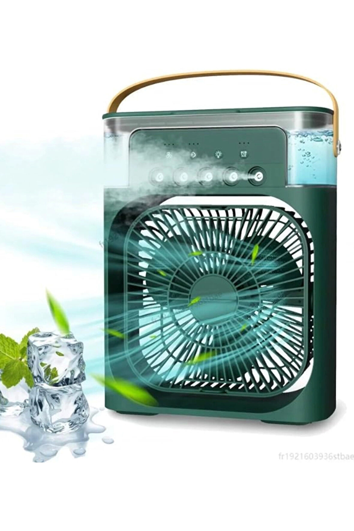 Blic BWFN10 Yeşil Buzlu Vantilatör Mini Fan 5 Spreyli Su Püskürtmeli 600 ML Buhar Makinesi Nemlendirici Mini Klima