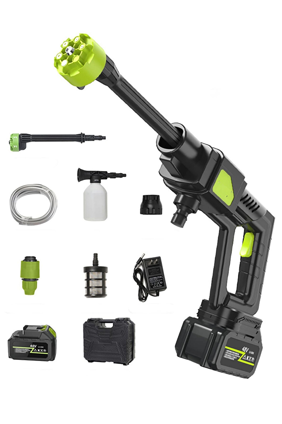 Leerfei 8100 Şarjlı Akülü Araba Yıkama Makinesi | 3.0Mpa Yüksek Basınçlı Taşınabilir Oto Yıkama Tabancası