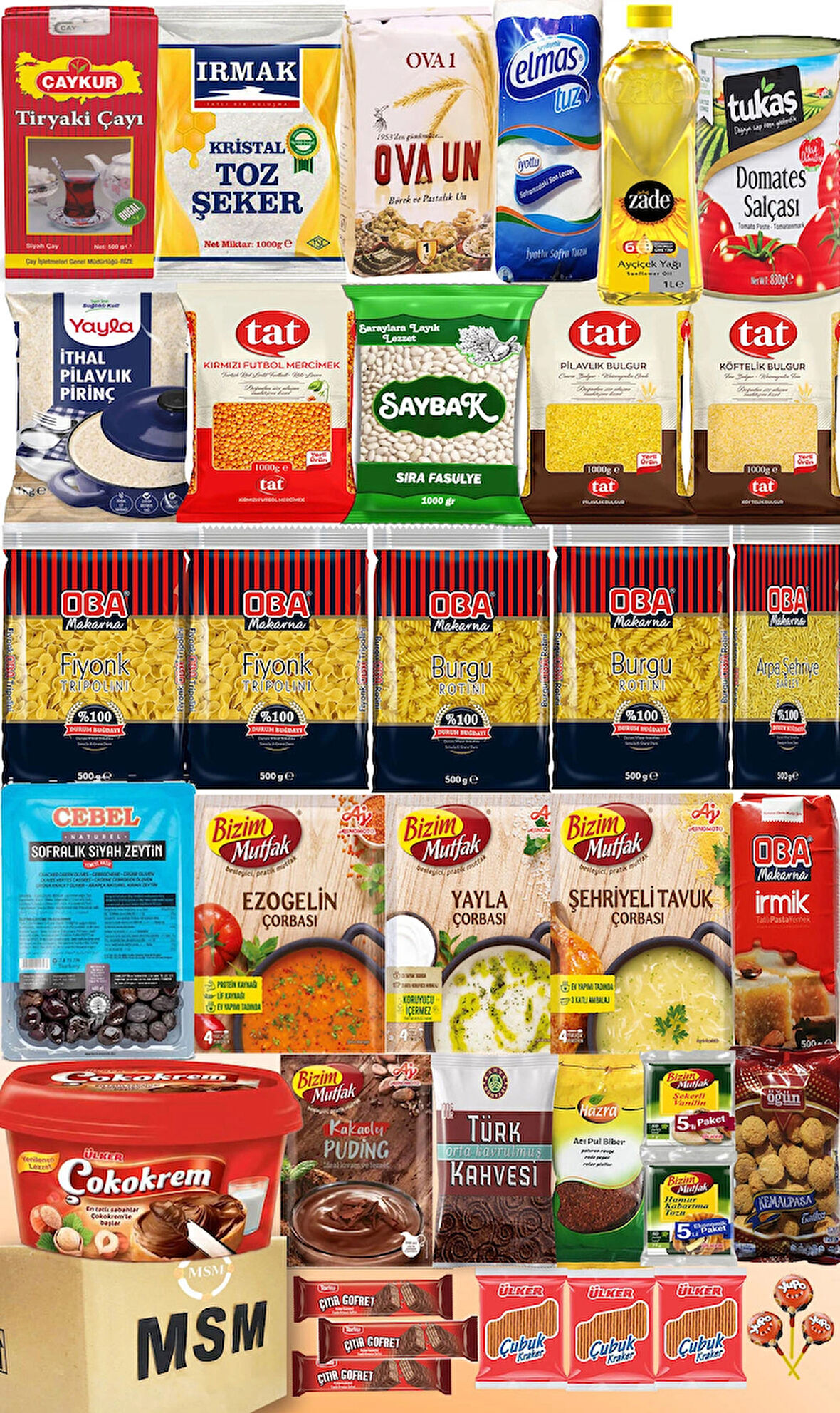Ramazan Paketi Erzak Kolisi Mega Paket 37 Parça Çocuklar İçin Çikolata Setli No :19