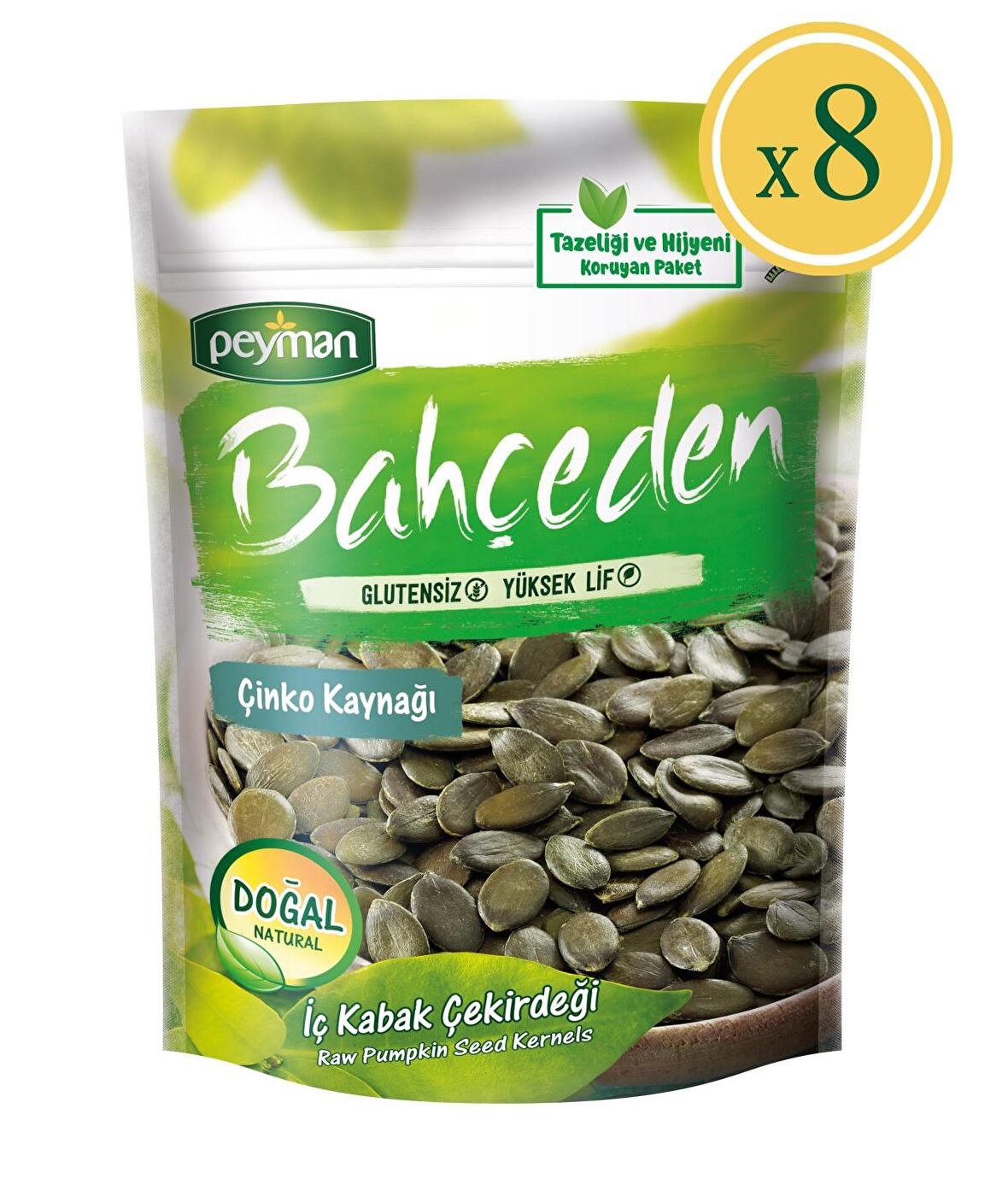 Peyman Bahçeden Doğal İç Kabak Çekirdeği 150 gr x 8 Adet