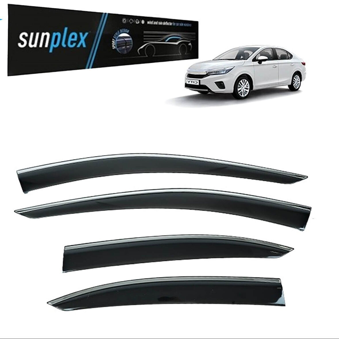 Sunplex Kromlu Cam Rüzgarlığı Honda City 2019-2024 ile uyumlu