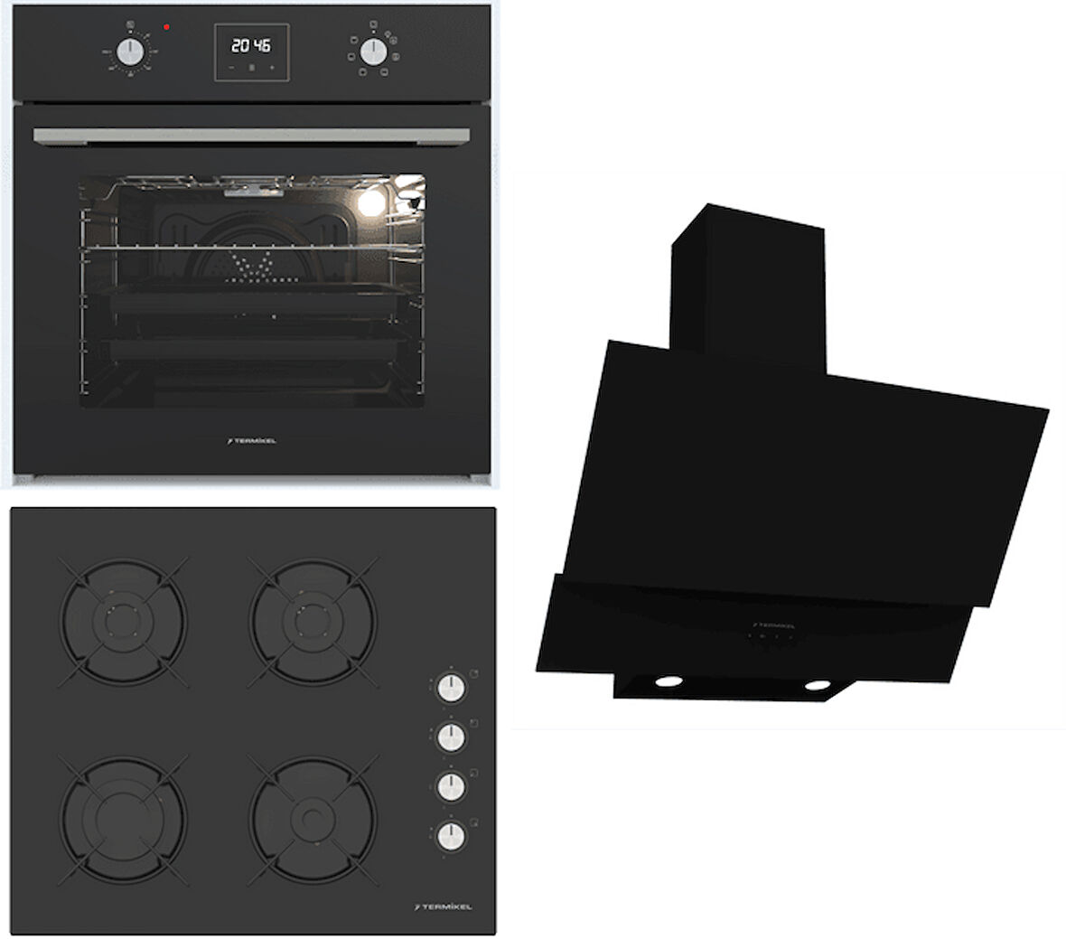 Termikel Ankastre Set (BO O64D5C B + BH P6144C B + CH C6532C BB)