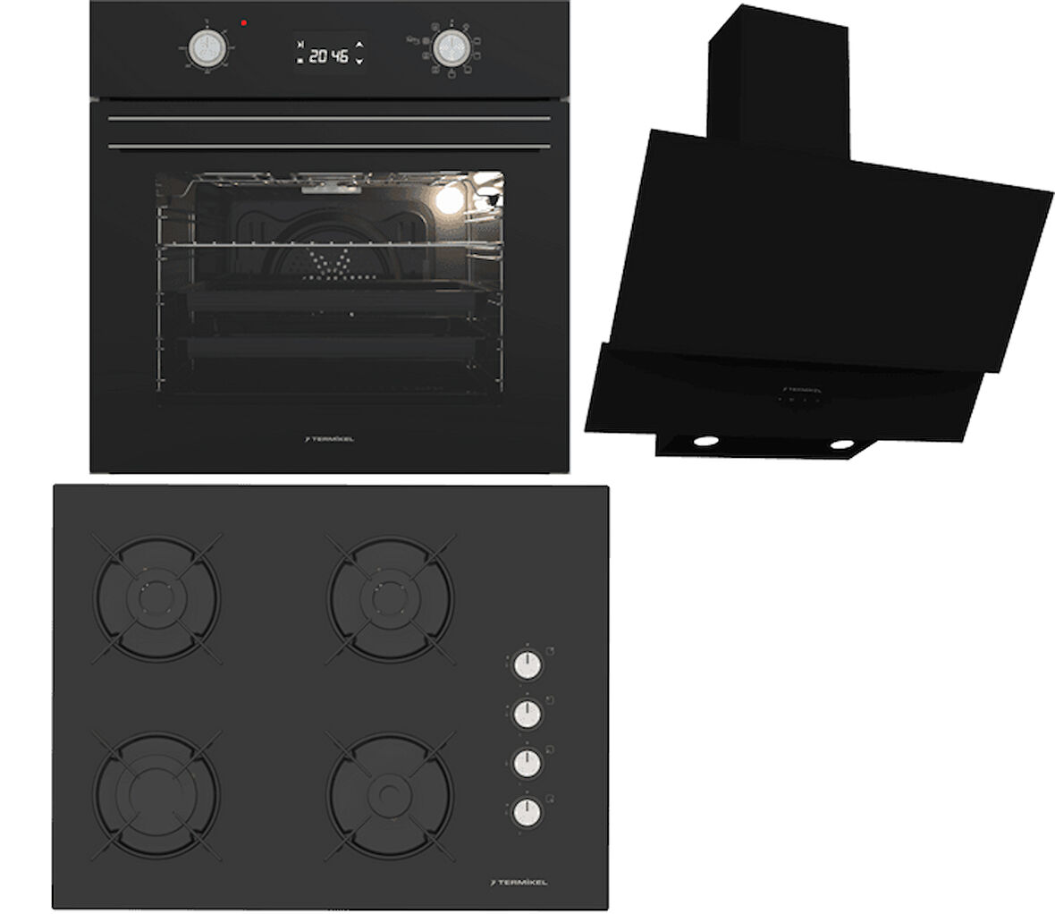 Termikel Ankastre Set (BO O6555C DB + BH P7144C B + CH C6532C BB)