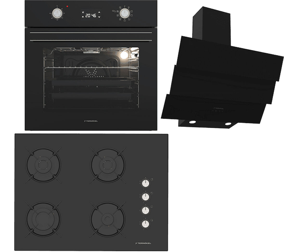 Termikel Ankastre Set (BO O6555C DB + BH P7144C B + CH S6532C BB)