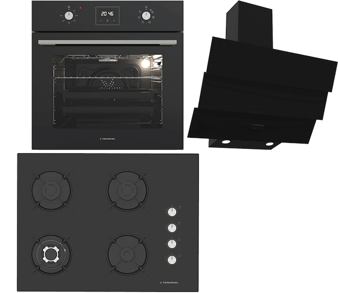 Termikel Ankastre Set (BO O64D5C B + BH P7194C B + CH S6532C BB)
