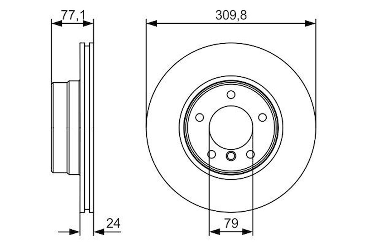 Bmw Fren Diski On Havalı Bmw E60 04>10 - Bosch 0986479s29
