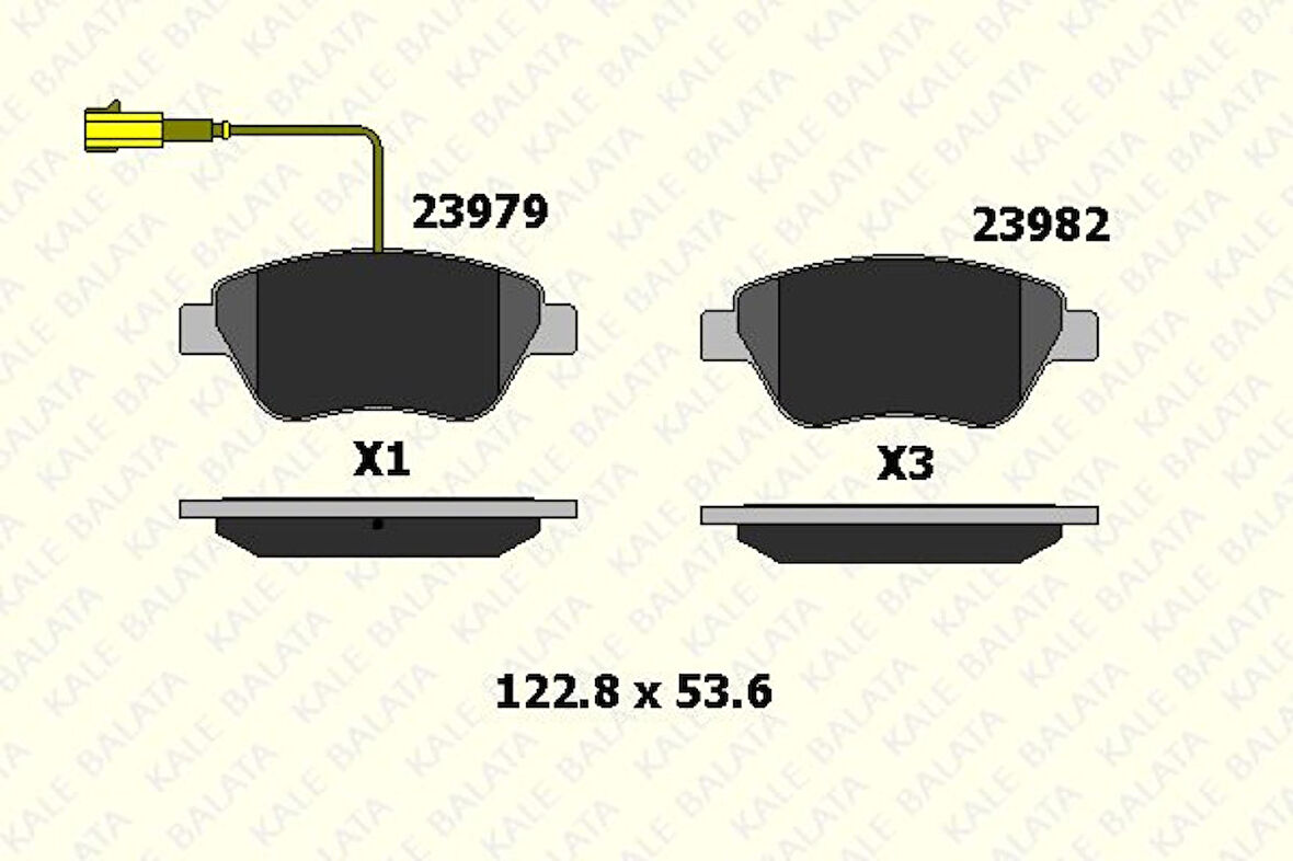 Fiat On Fren Balatası Fiat Bravo II Fiorıno Panda Stilo 05> Citroën Nemo 10> Peugeot Bipper 10> - Kale B 23982 178 35 Ans