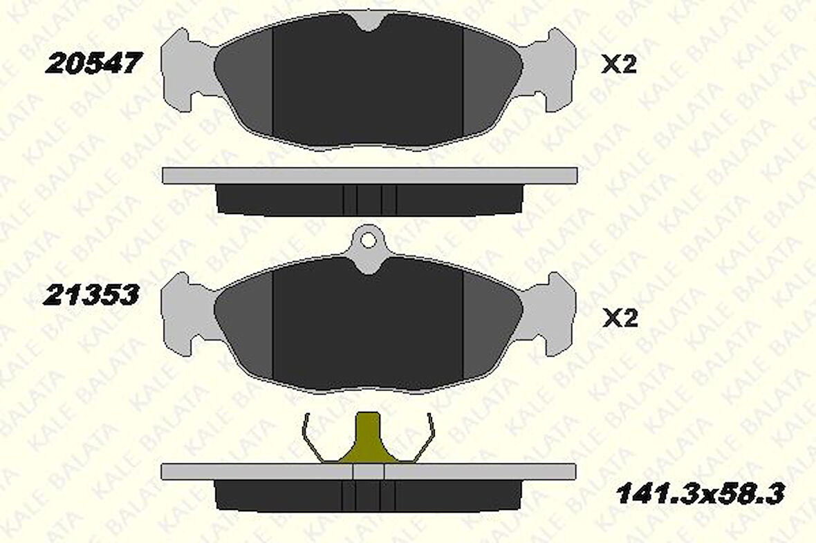 Opel On Fren Balatası Vectra A Astra F Corsa A B Combo B - Kale B 20547 168 05 Ans
