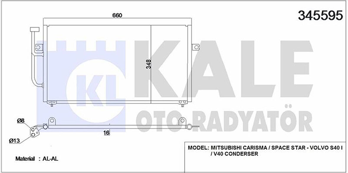 Mitsubıshı Klima Radyatoru Mitsubıshı Carısma 1.9 DID 2000> Volvo S40 1999-> - Kale 345595