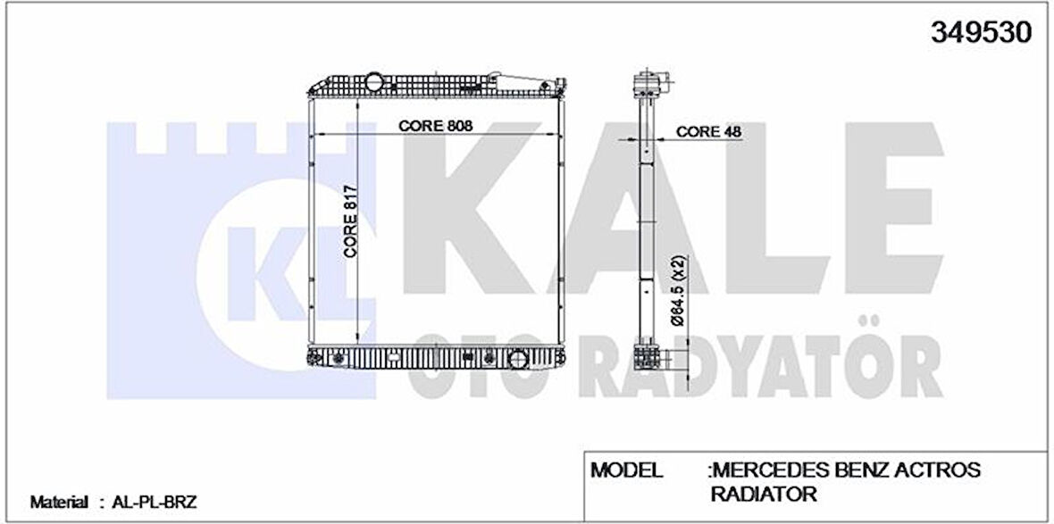 Mercedes Truck Su Radyatoru Mercedes Actros (cercevesiz) / (at) - Kale 349530