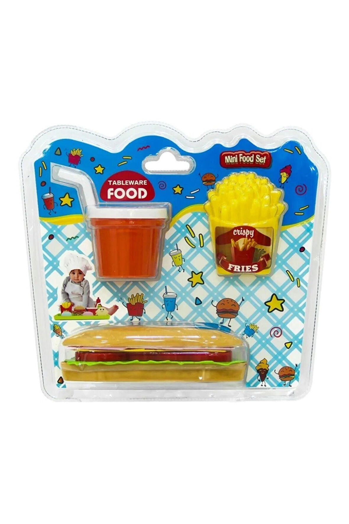 Uçar Oyuncak Mini Hamburger Tableware Fest Food Set 9021109