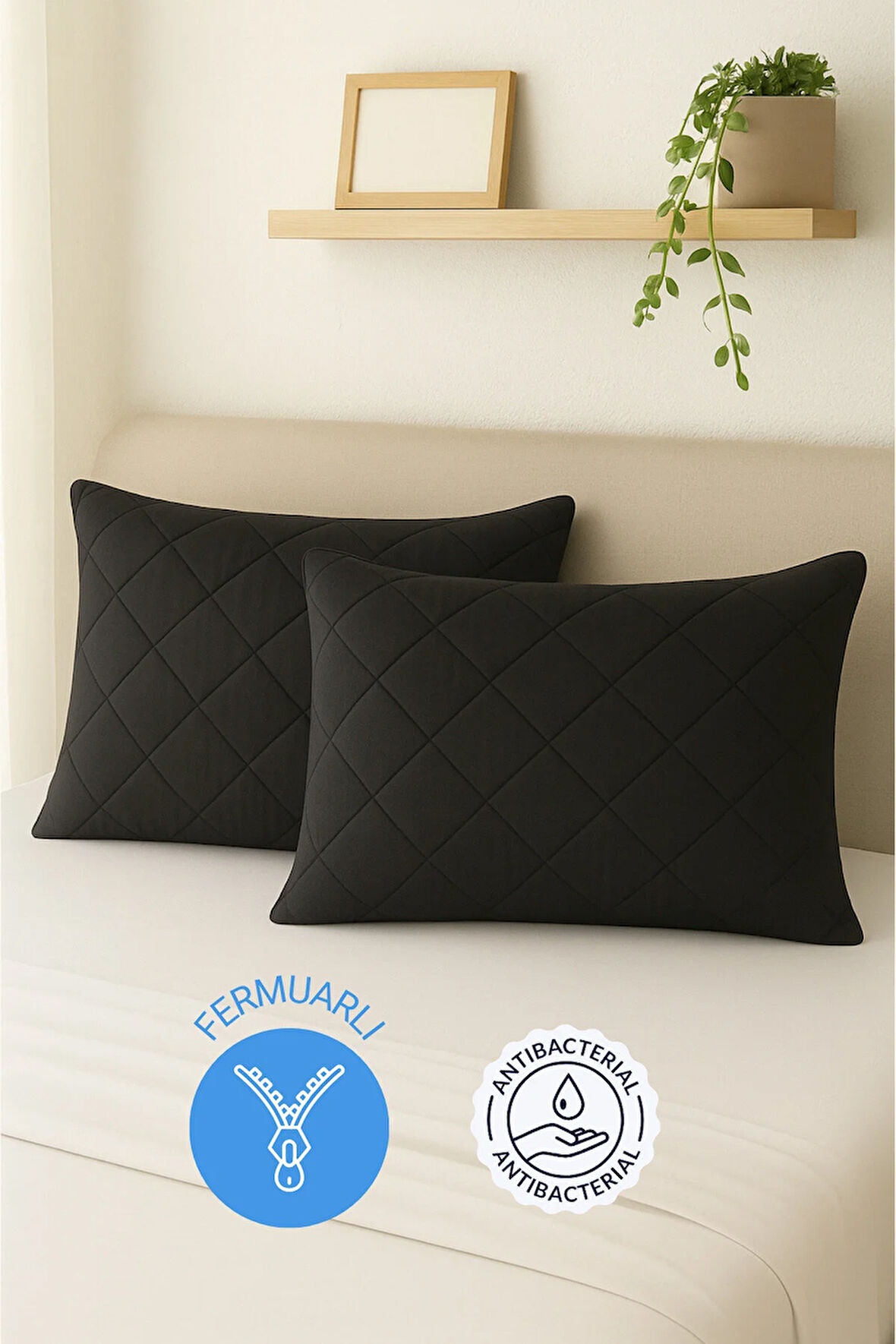 Formeya Kapitone Yastık Koruyucu Alez 2 Adet 50X70 cm