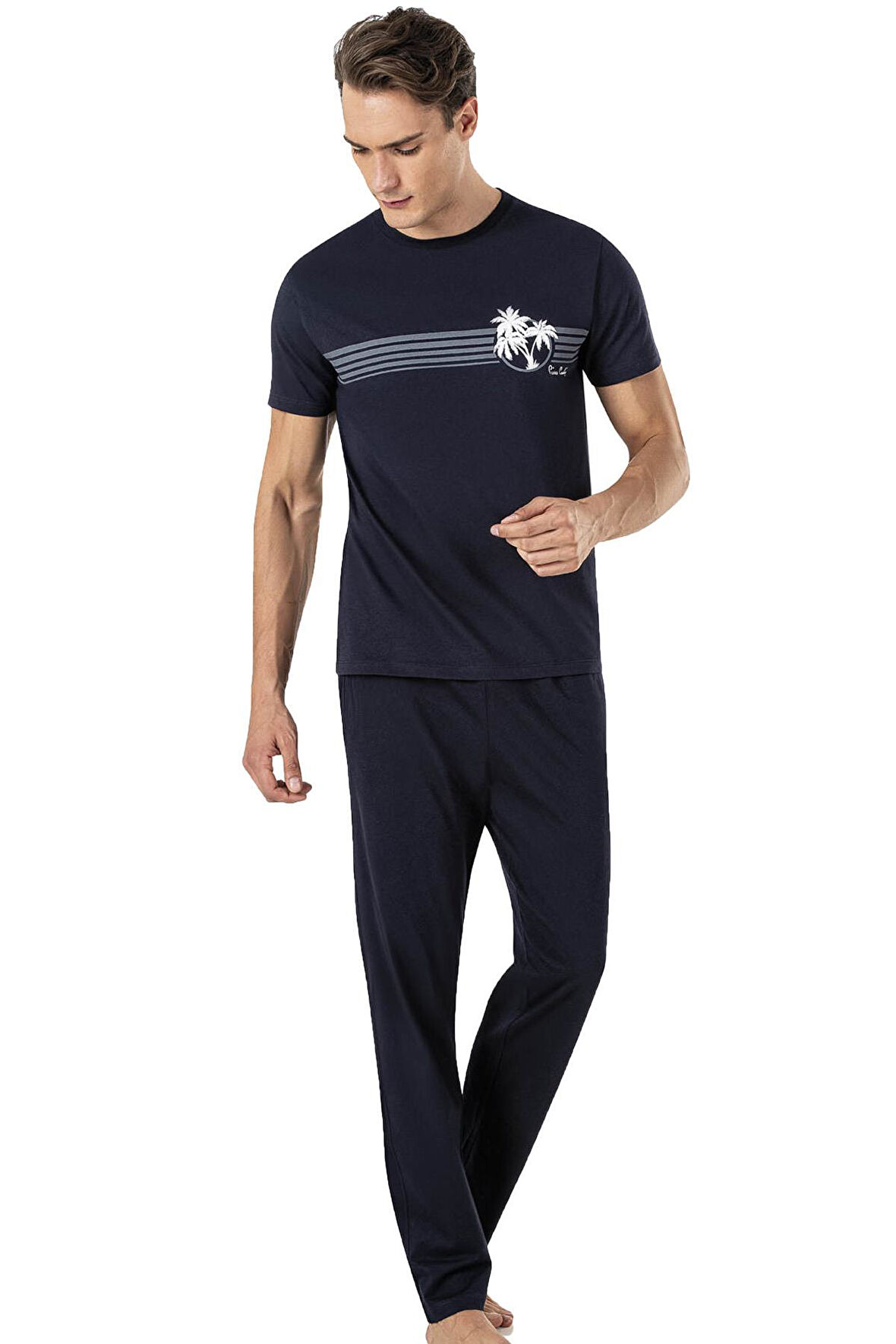 %100 Pamuk Penye Kısakol Erkek Pijama Takım
