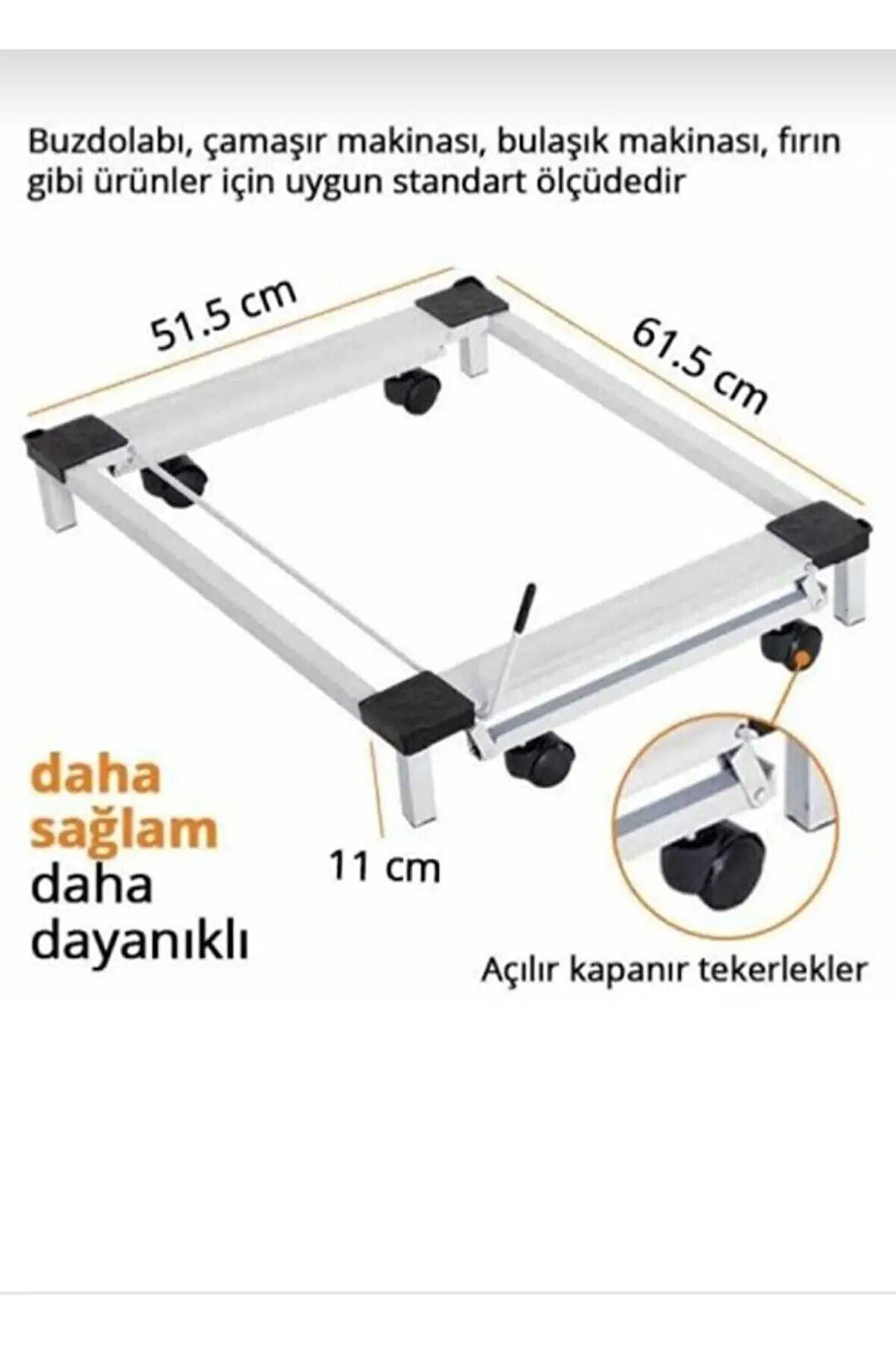 Beyaz Eşya Altlığı Buzdolabı Bulaşık Çamaşır Makinesi Taşıma Altlığı Metal Çeksür 60*51  1061-CN