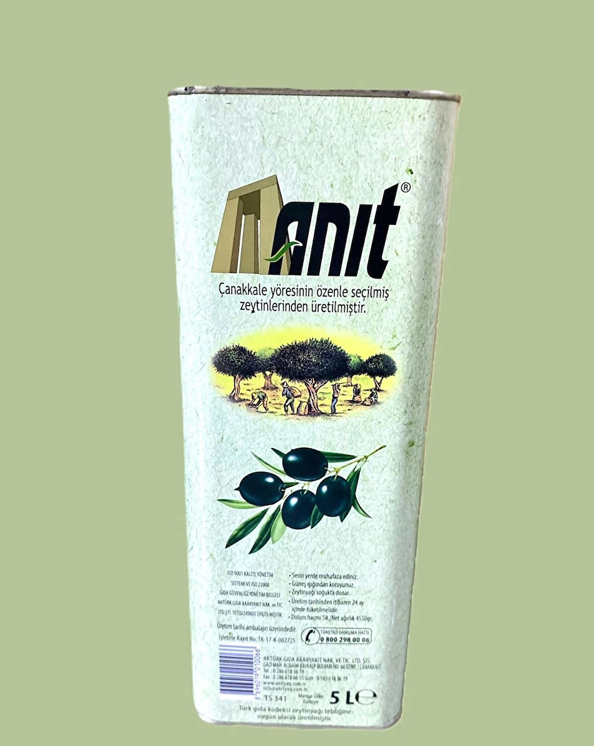 ANIT MARKA SOĞUK SIKIM SIZMA ZEYTİNYAĞI 5 LT