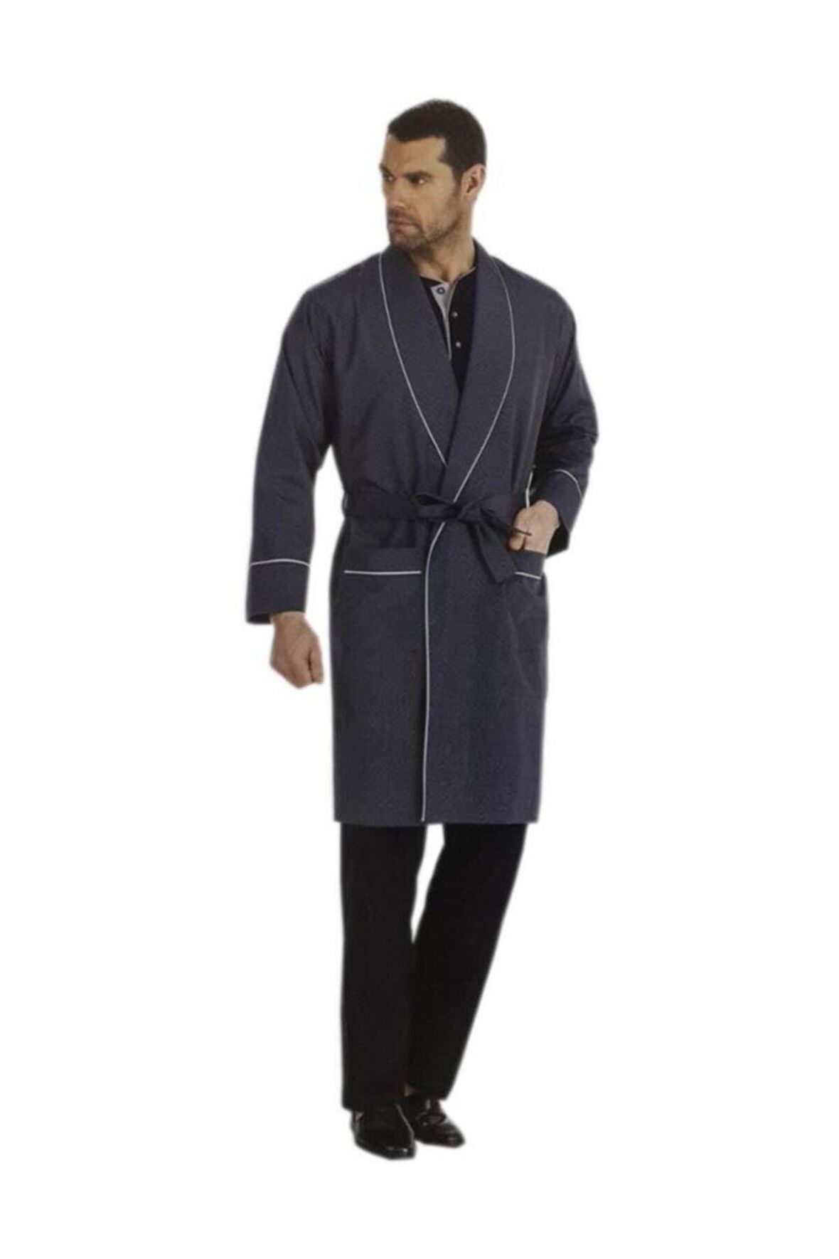 Erkek  Lacivert 5'li Çeyizlik Röbdoşambır  Pijama Takım