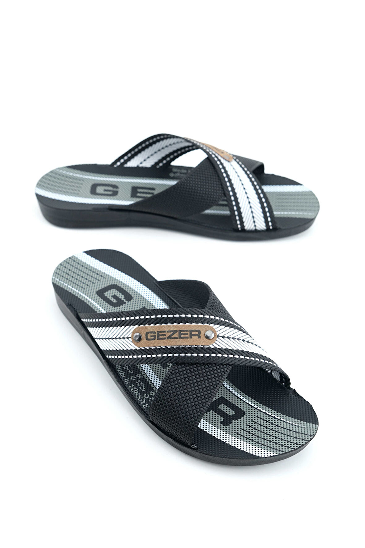 Gezer Erkek Halatlı Terlik Yazlık Star Pu Ev Bahçe Günlük Siyah