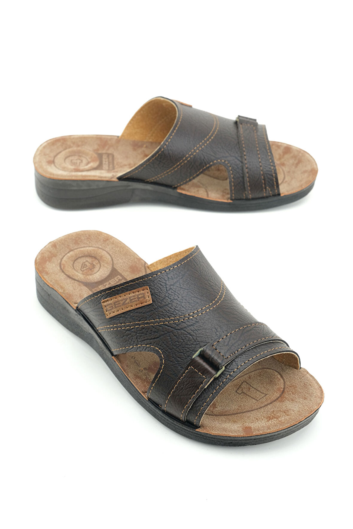 Gezer Erkek Yazlık PU Taban Suni Deri Koleksiyon Rahat Taban Günlük Terlik