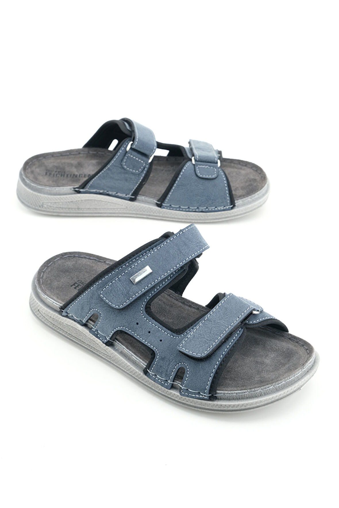 Gezer FEICHTINGEN Erkek Yazlık İç Taban Hakiki Deri Çift Cırtlı Ayarlanabilir Rahat Taban Günlük Terlik