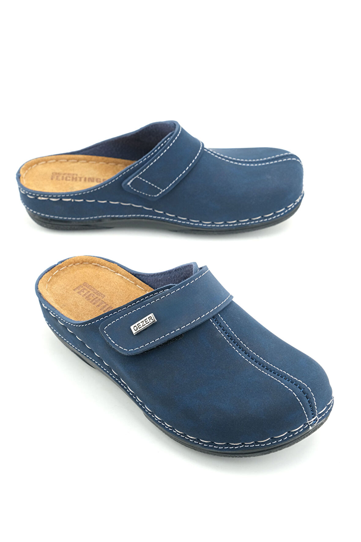 Gezer FEICHTINGEN Kadın Yazlık İç Taban Hakiki Deri Tek Cırtlı Ayarlanabilir Rahat Taban Günlük Terlik