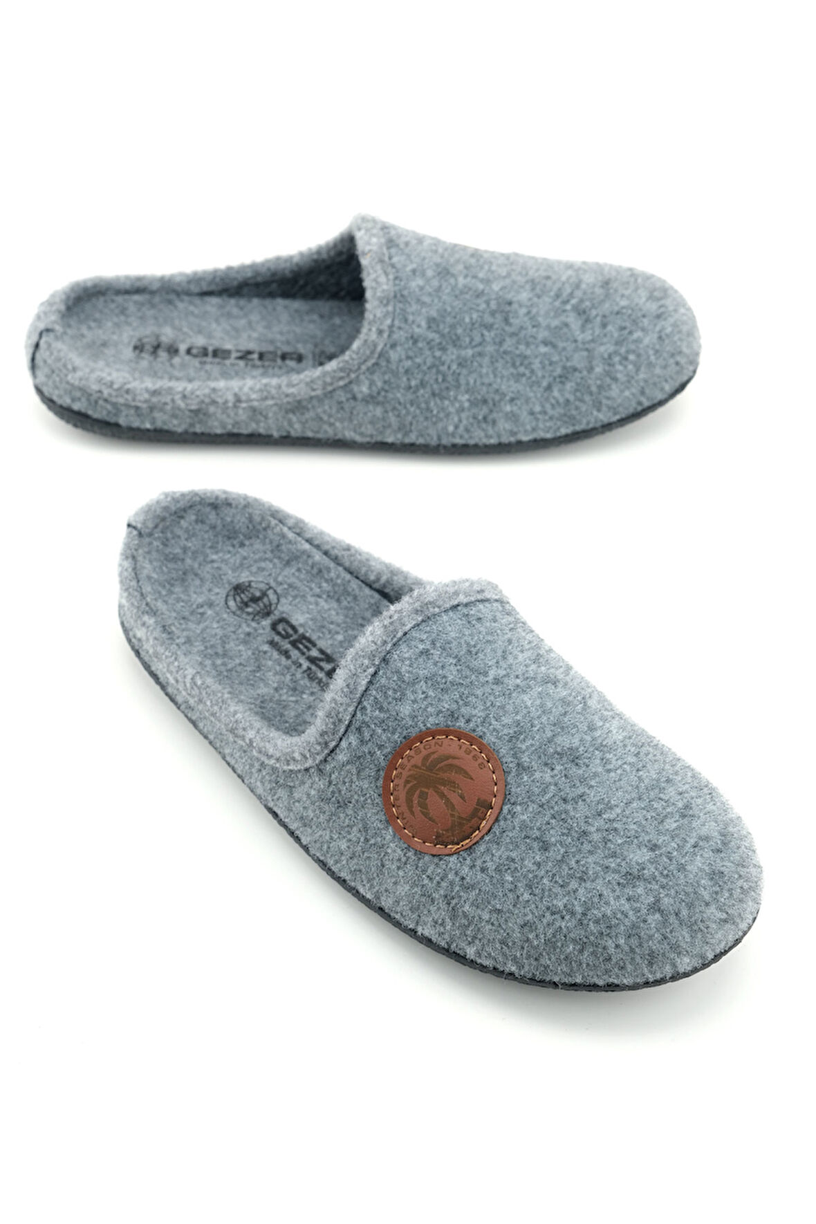 Gezer Erkek Kışlık Keçe Çıkarılabilir İç Taban Rahat Ev Bahçe Gondol Terlik