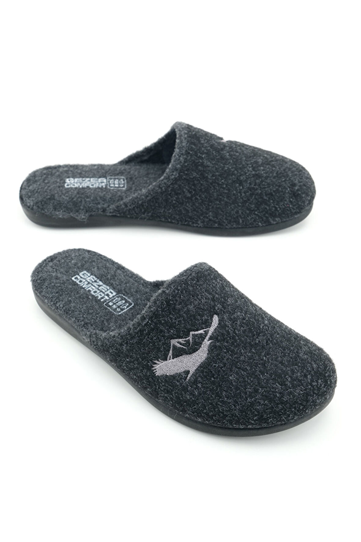 Gezer Erkek Kışlık Keçe Çıkarılabilir Cırt Cırtlı İç Taban Rahat Ev Bahçe Terlik