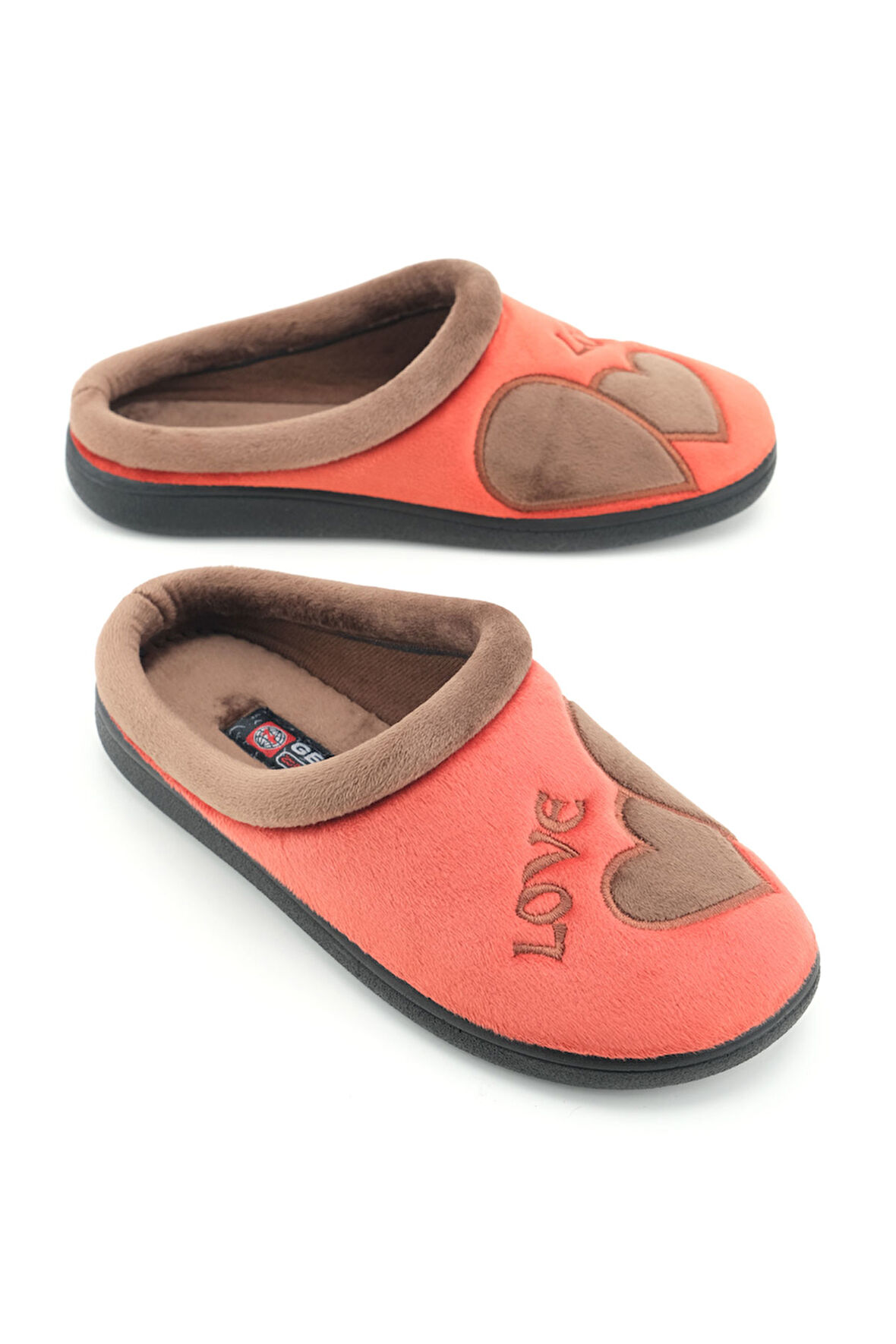 Gezer Kadın Kışlık Nakışlı Tasarım Havlu Kumaş PU Taban Rahat Ev Bahçe Gondol Terlik