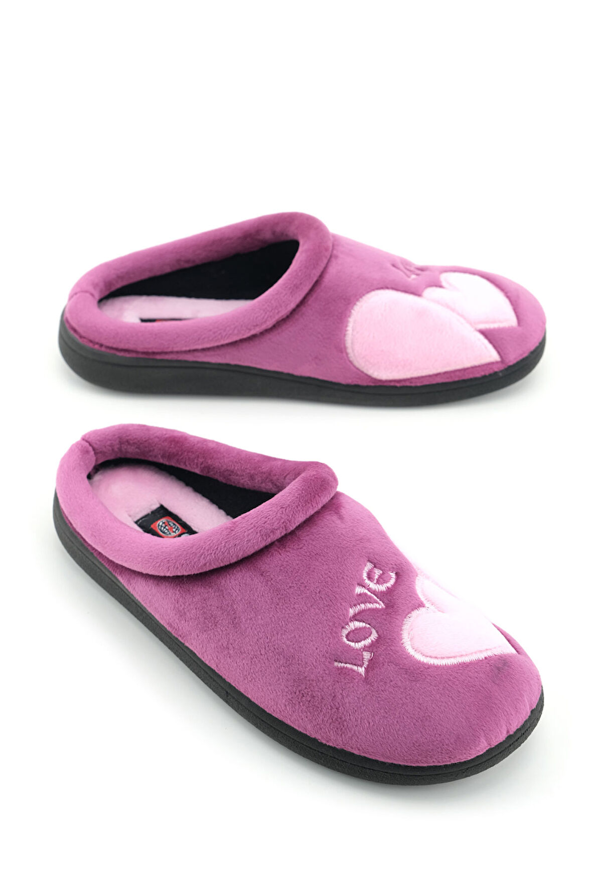 Gezer Kadın Kışlık Nakışlı Tasarım Havlu Kumaş PU Taban Rahat Ev Bahçe Gondol Terlik