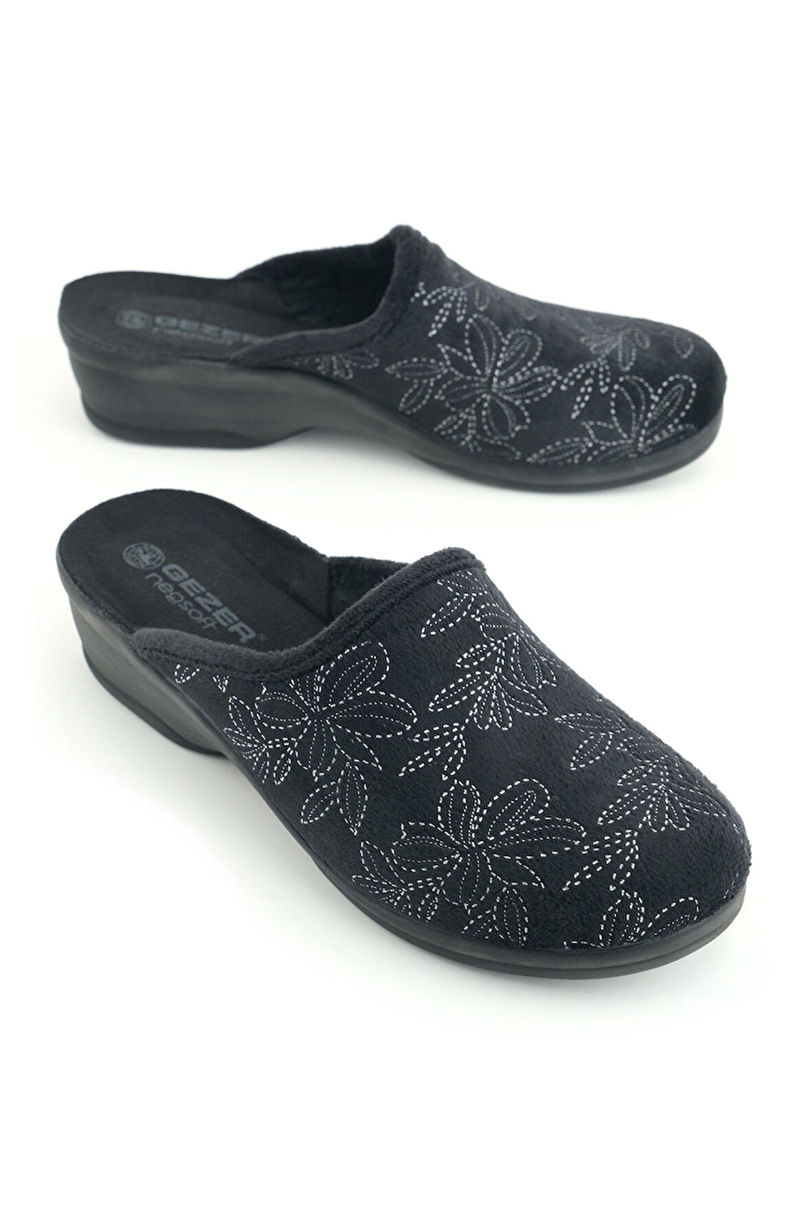Gezer Kadın Kışlık Rahat  Yüksek Taban Nakışlı Tasarım Ev Bahçe Terlik