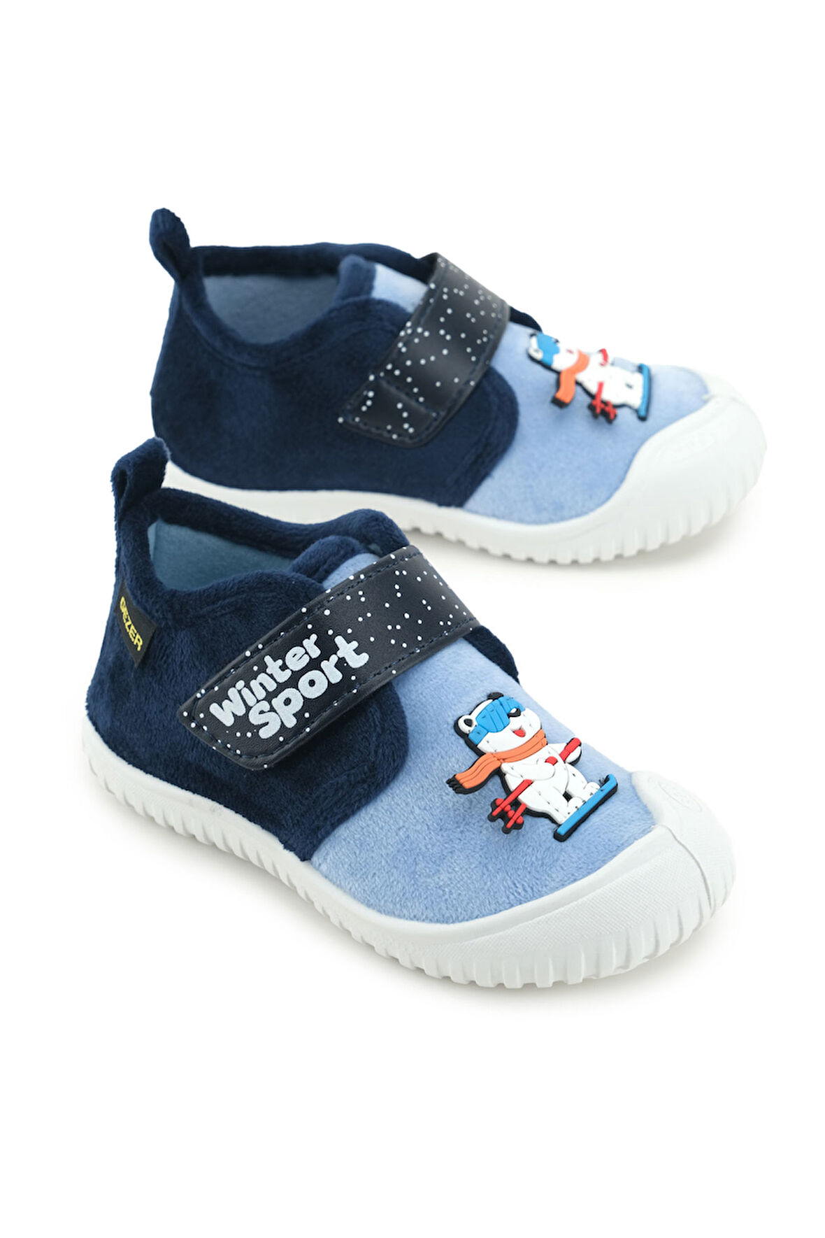 Gezer Erkek Çocuk Kışlık PVC Rahat Taban Tek Cırt Cırtlı Ayarlanabilir Kemer Ev Okul Kreş Panduf Ayakkabı