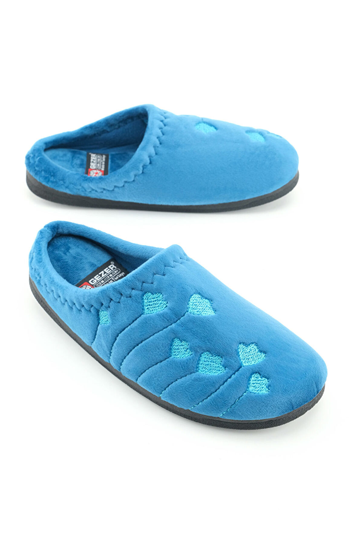 Gezer Kadın Kışlık PU Rahat Taban Nakışlı Tasarım Ev Bahçe Terlik