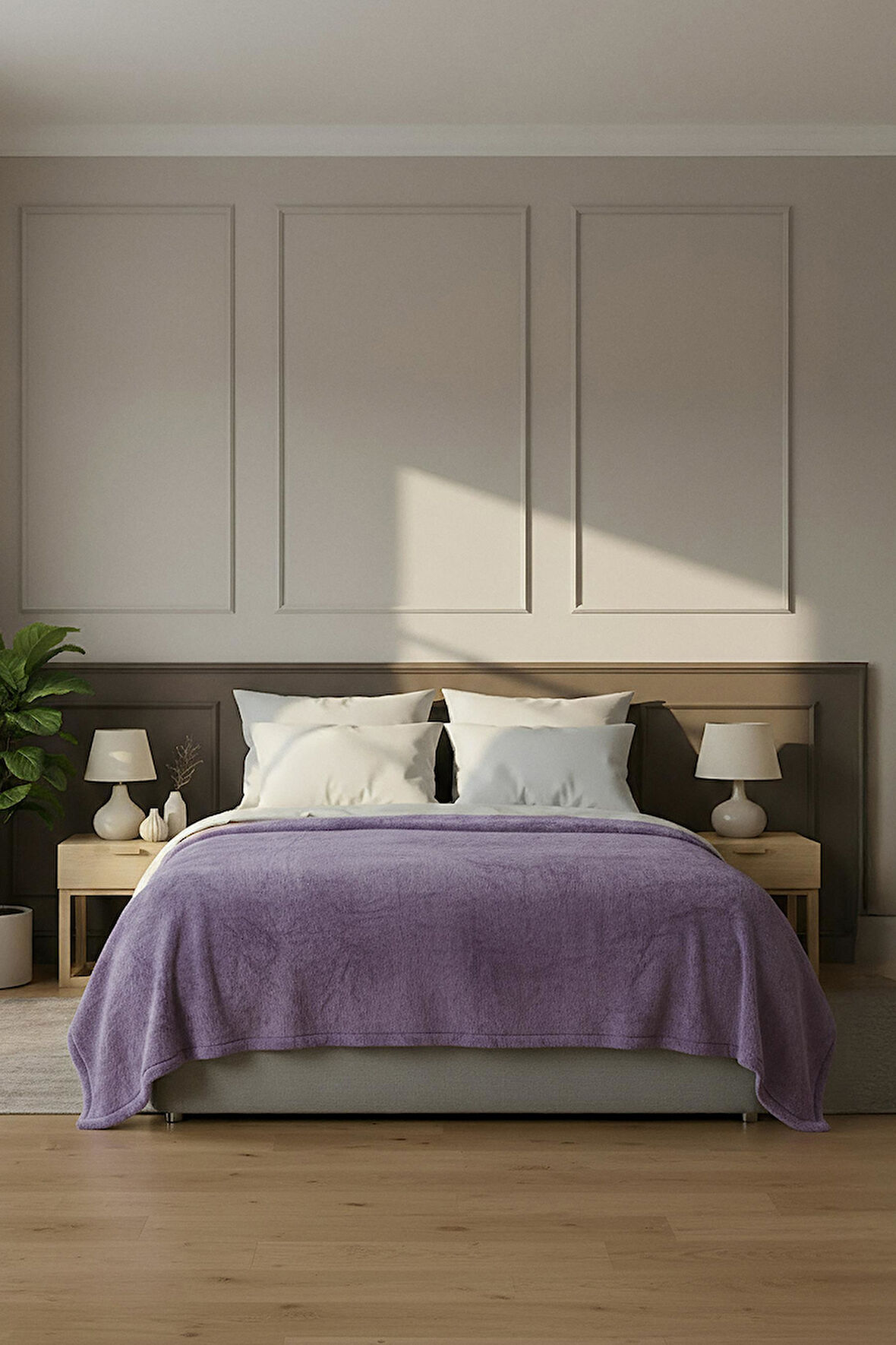 Pufina | Çift Kişilik Tavşan Tüyü Dokulu Peluş Battaniye & Yatak Örtüsü | 200x220