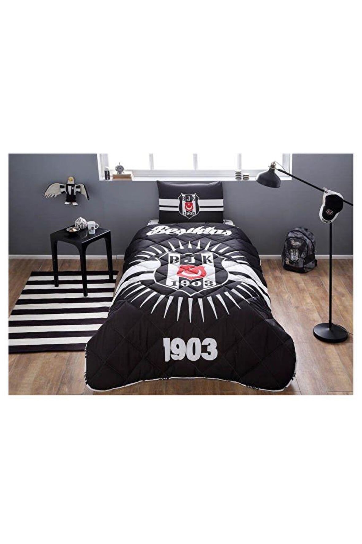 Taç Lisanslı Yorgan Seti Tek Kişilik Taraftar Beşiktaş