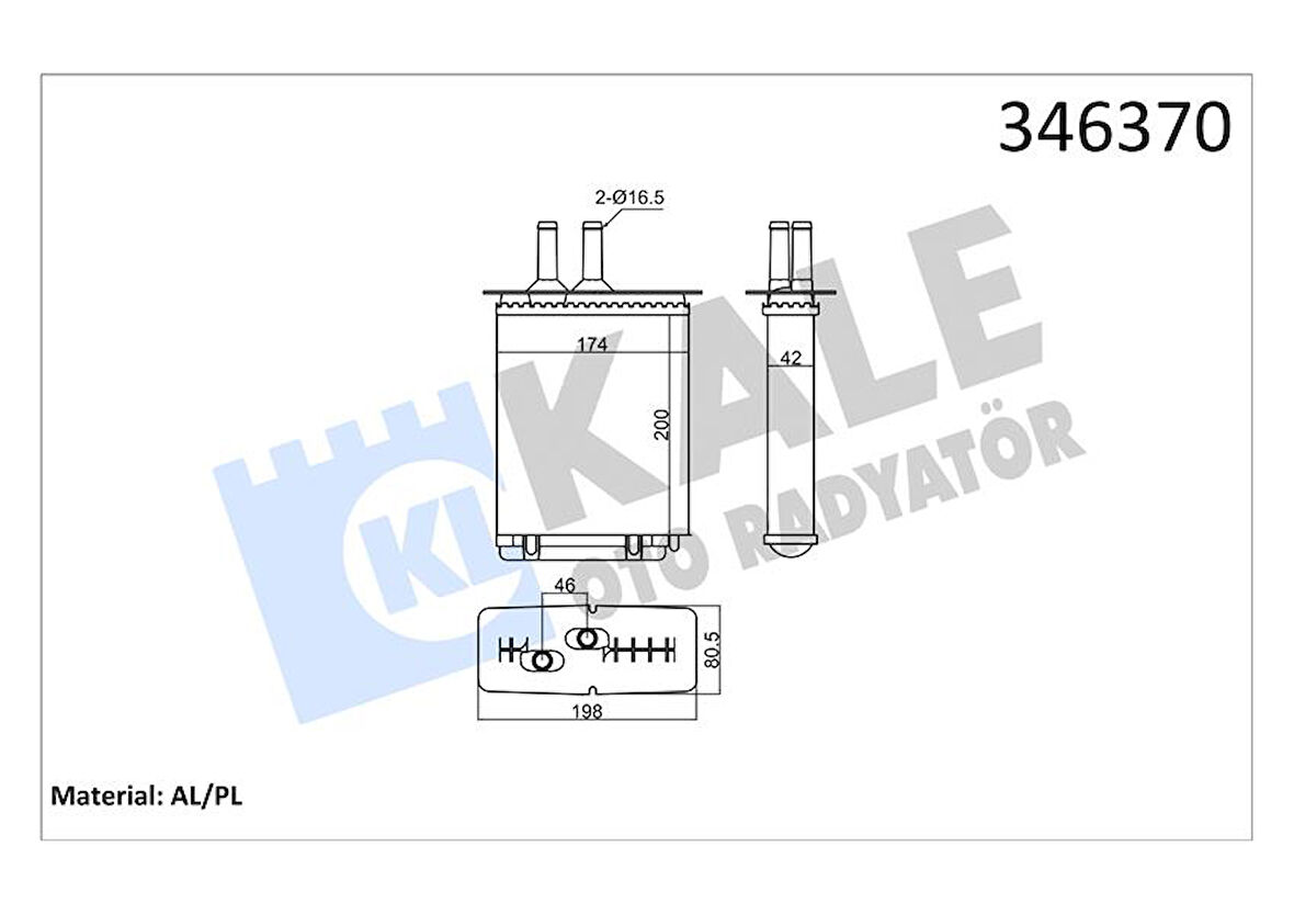 Fiat Kalorıfer Radyatoru Barchetta Punto Lancıa Y - Kale 346370