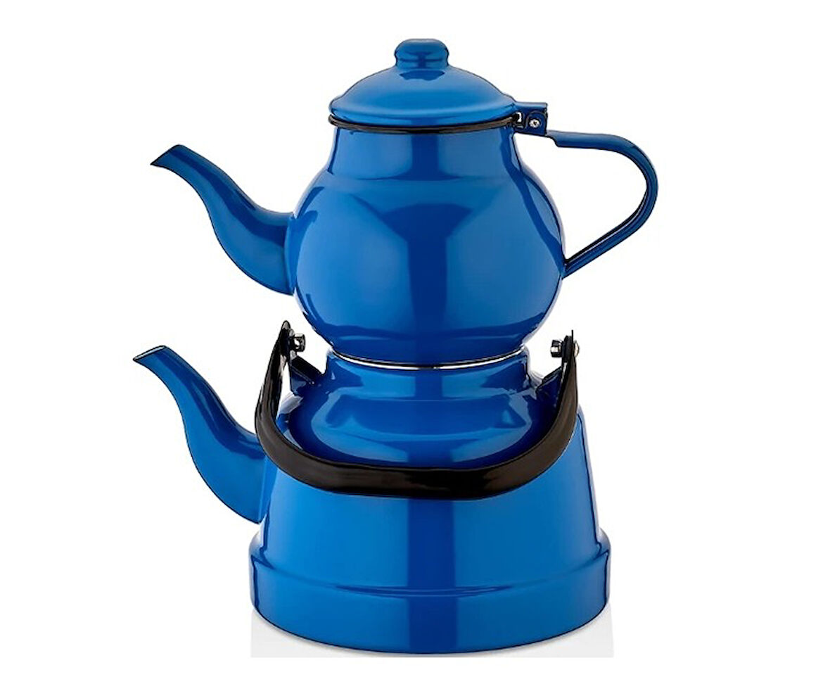 Ebru Emaye Çaydanlık Takımı 13/18 Mavi