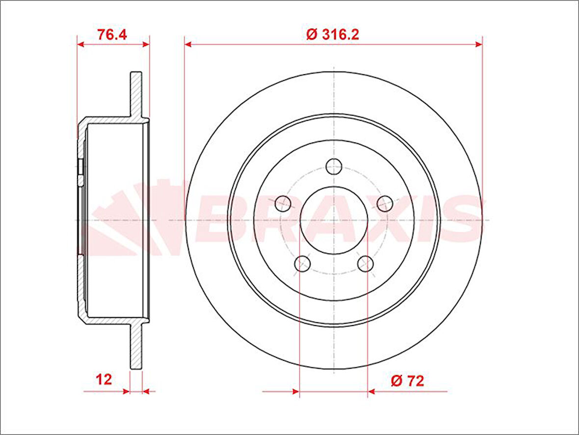 Jeep Arka Fren Diski Jeep Cherokee 08>   Dodge Nitro 06>12 - Braxıs Ae0888