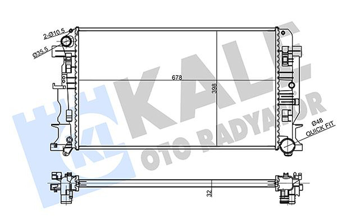 Mercedes Motor Su Radyatoru (680x414x34) Crafter 06> Sprinter 06> - Kale 354980