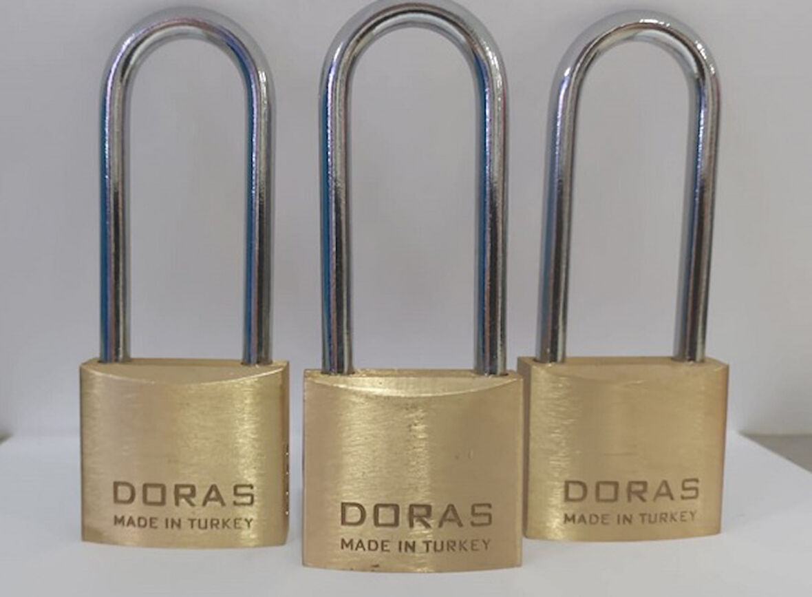 Doras Ersa 3'lü Set Pas Pirinç Asma Kilit 40 Mm