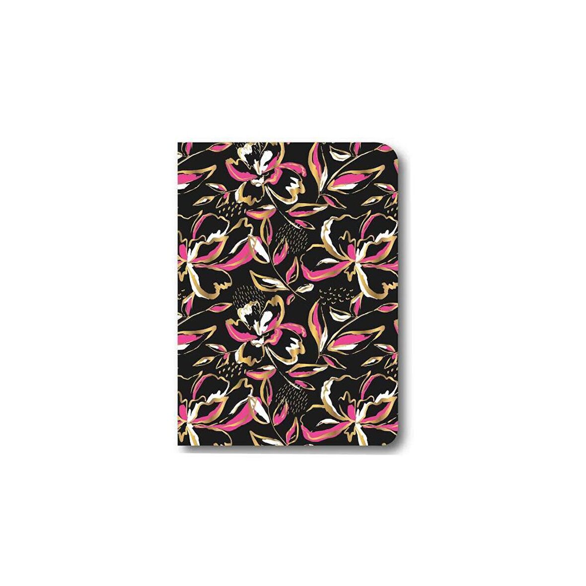 Lizy Cilt Kabartmalı Desen Kenarı Yaldızlı İvory Çizgili Defter 96 Yaprak 15x21 cm Pembe