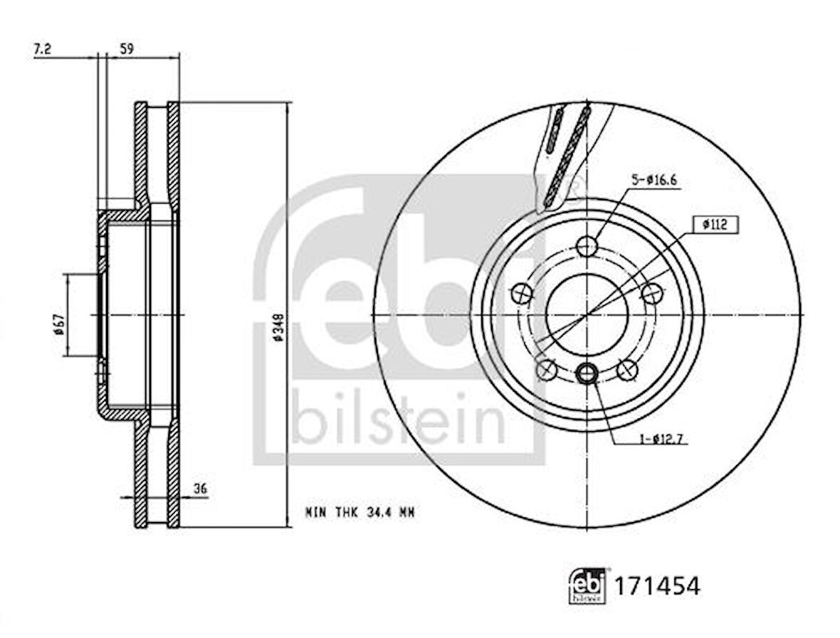 Bmw Fren Diski On Sol Bmw G20 G30 G11 G01 G02 G05 G14 G15 G32 IX 17> - Febi 171454